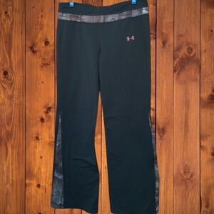 Under Armour Women's XL? Green Pull On Leggings Camouflage Accent Wide Leg READ